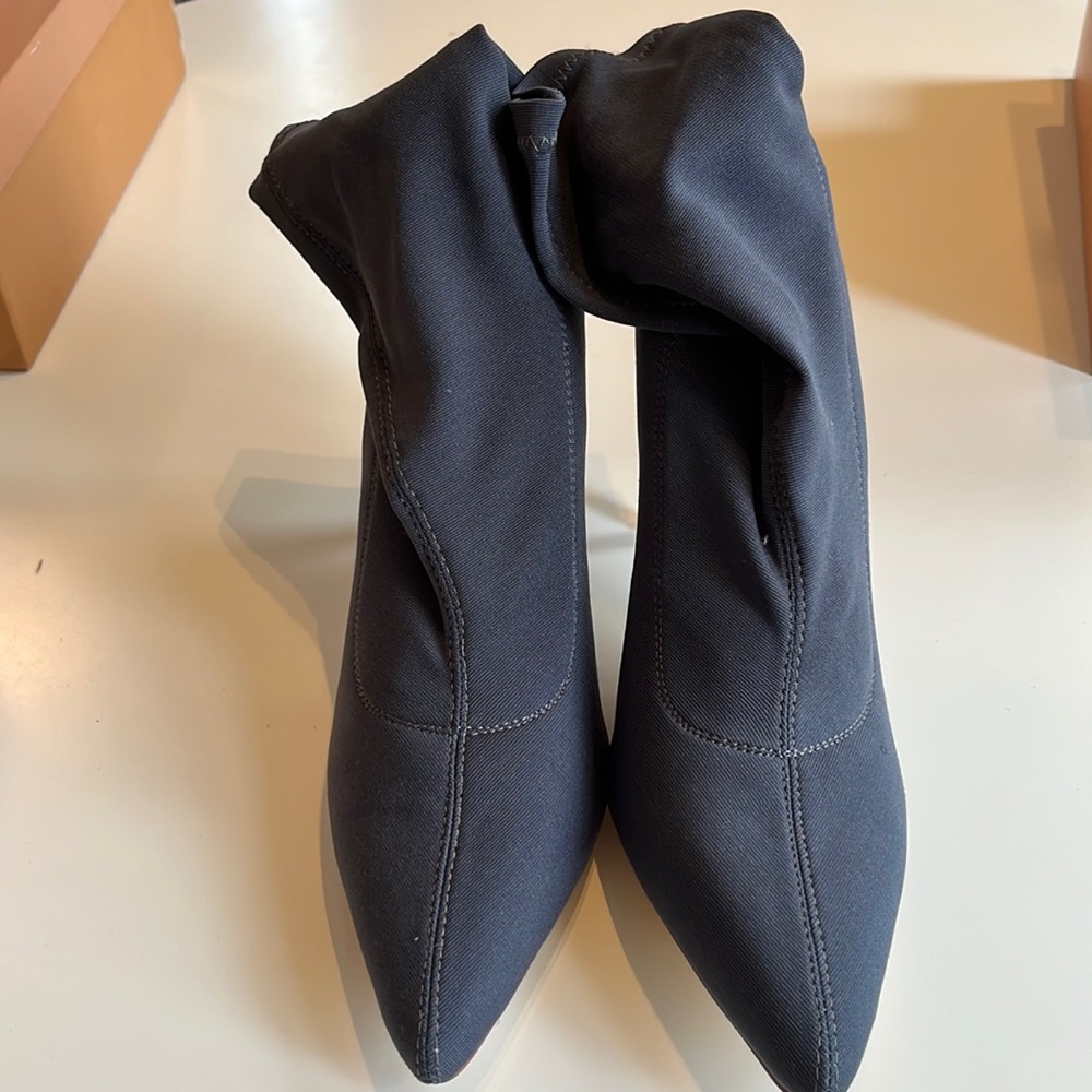 gray stretch ankle boot